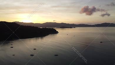 Philippine Paradise: Aerial Drone Views of Stunning Sunsets, Sunrises, and Tropical Beaches with Palm Trees