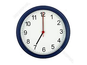 Clock showing 7 o'clock