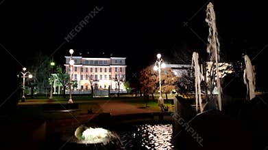 Night scenes - ancient Italian fountain