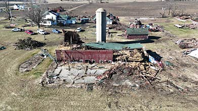 Tornado Storm Damage, Wisconsin Dairy Farm