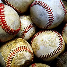 Pile or Stack of Baseballs for Playing Games