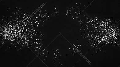 Shattered Word Addiction. Explosion fractured loop animation. Alpha channel