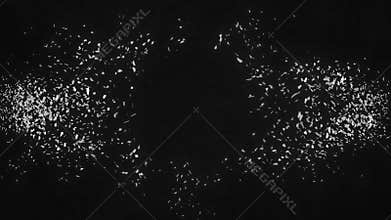 Shattered Word Business. Explosion fractured loop animation. Alpha channel