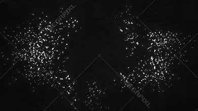 Shattered Word Fear. Explosion fractured loop animation. Alpha channel