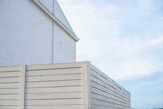 Minimalist White Architecture Against Sky