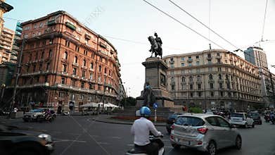 Generic architecture and street view in the city center of Naples
