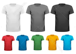 Black and white and color men polo shirts. Design