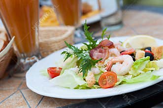Salad in cafe