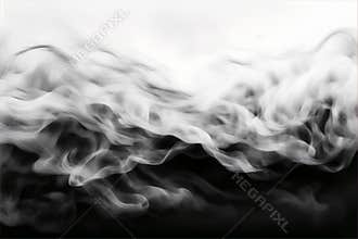Ethereal smoke waves on black background