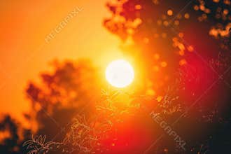 Sweltering heatwave - show heat wave, high summer temperatures, scorching sun, abnormal - intensity with soaring