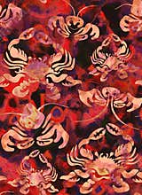 Lobsters and crabs on picturesque watercolor background.