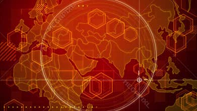 Abstract background Video overlay Futuristic HUD Head up display interface template with basic geometry line element