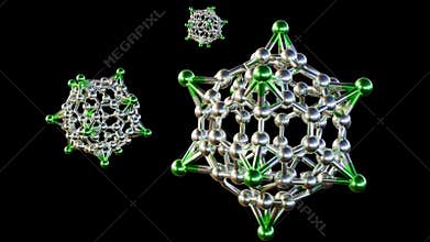 3d animation of Alkali metal-decorated fullerenes.