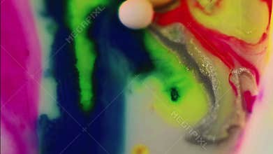 Paint mix color dye blend ink water bubbles flow