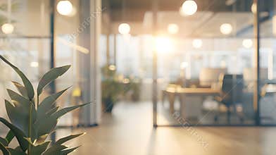 Generative AI Blurred background of a modern office space Blurred office backdrop business concept.