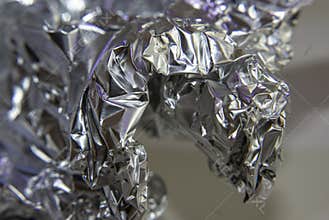 Crumpled aluminum foil, made in a studio in January, Szirák, Hungary.