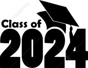 Class of 2024 with graduation cap