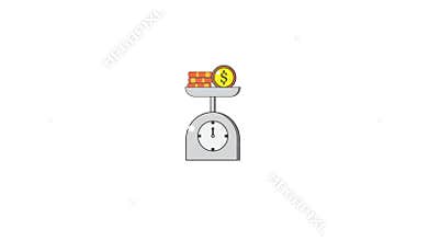 there is a clock and a coin on a scale
