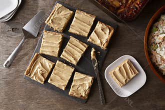 Peanut Butter Blondies Bars Summer Potluck Gathering