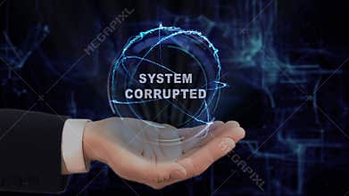 Painted hand shows System Corrupted