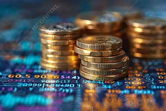Financial market graph on currency growth background for gold stock and crypto trading strategy