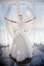 Bride near window