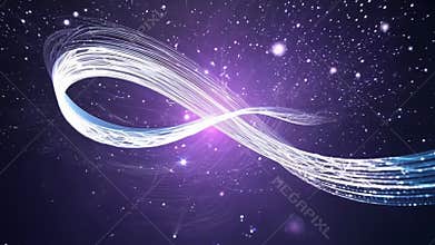 Whirling ribbons of cosmic magic dancing with abandon against a backdrop of glittering stars..