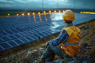 Promotional gift modern sustainable mining with copper elements and green energy for investors