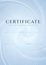 Certificate, Diploma template. Guilloche pattern