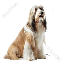 Elegant bearded collie on transparent background