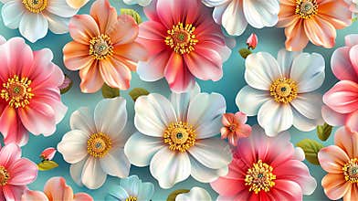Seamless floral pattern and background for design