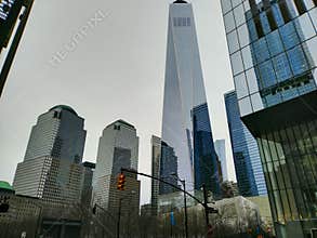 Modern skyscrapers downtown cityscape