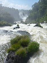 Powerful Iguazu waterfall