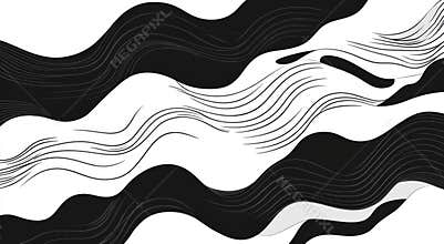 A set of rectangle borders with a modern twist, featuring scallop edges and simple, wavy squiggle lines for a retro
