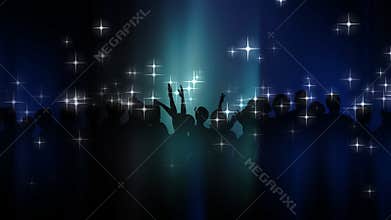 People Dancing with Stars and Silhouette
