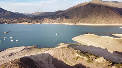 Potrerillos Lake, Argentina. Scenic Aerial View of Andes Mountains