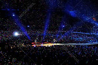 Coldplay band performs at Vicente Calderon stadium