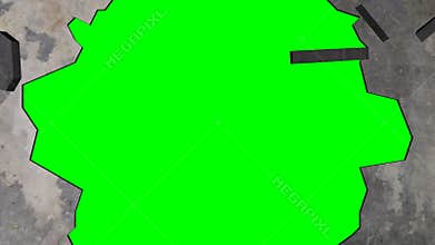 Concrete Wall Explodes (3D Animation Chroma Key)