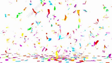 Colorful Confetti Burst on White for Celebrations, Sales Promos & Festive Video Transitions