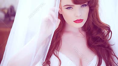 beautiful young redhead woman