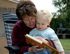 Grandma reading book