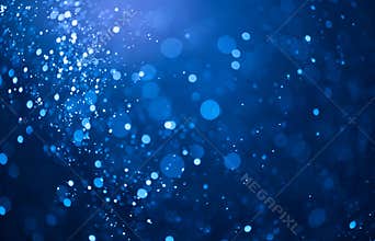 Blue bokeh lights background