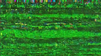 Green Screen with Digital Glitch and Distortion Effects