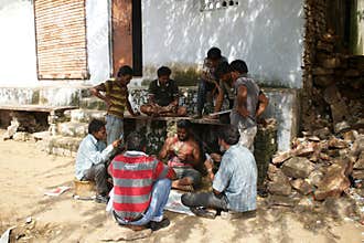 Indian men playing cards