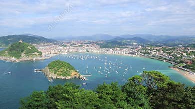 Overview of the Bay of San Sebastian, Spain