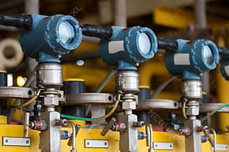 Pressure transmitter in oil and gas process , send signal to controller and reading pressure in the system