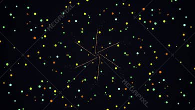 A dark night sky filled with shining stars and celestial bodies