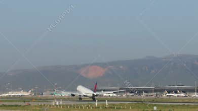 Commercial Aircraft Landing at Barcelona Airport