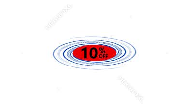 Animated 10% Discount Tag for YouTube - Chroma Key White Screen