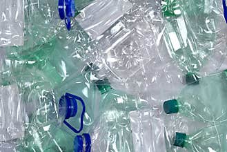 Plastic bottles background